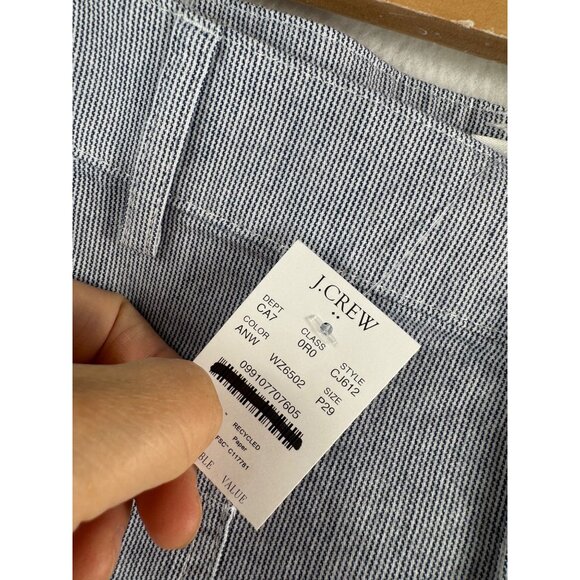 J.Crew Petite Lizzie high-rise patch-pocket wide-leg pant navy sz 29P - Picture 2 of 8